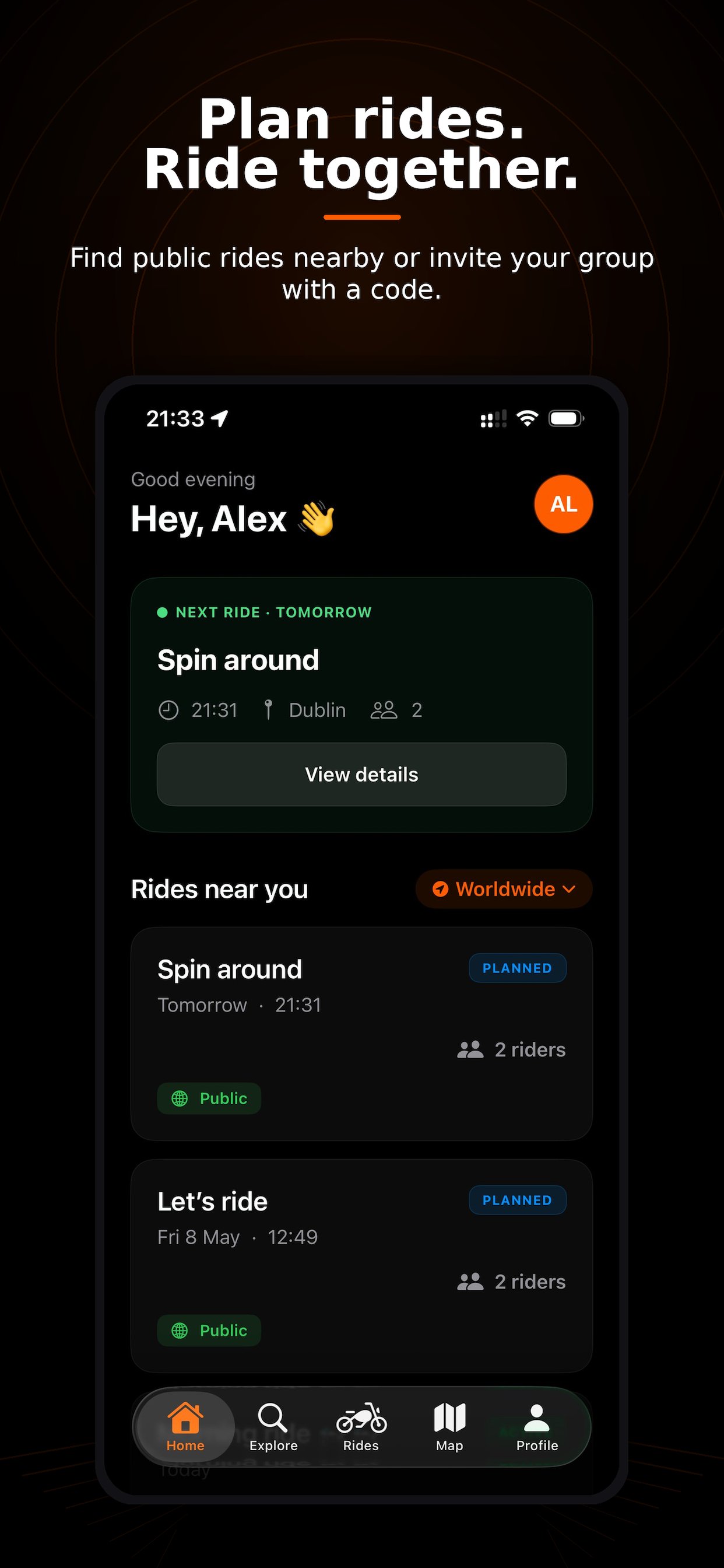 Your bikes and ride history