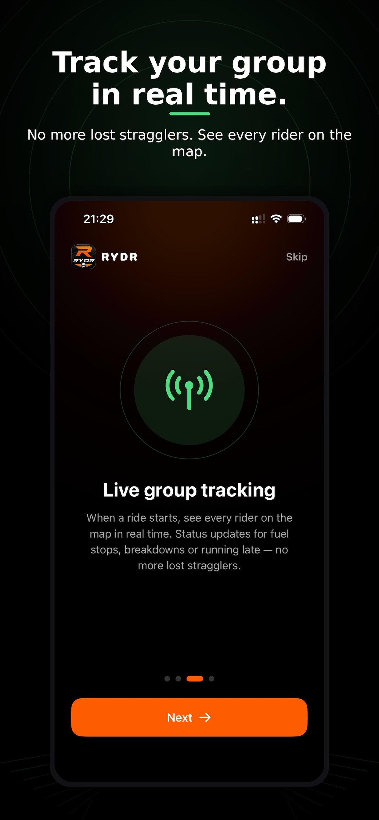Plan rides screen